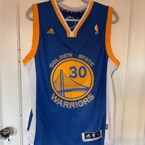 Adidas Golden State Warriors Blue and Gold Jersey